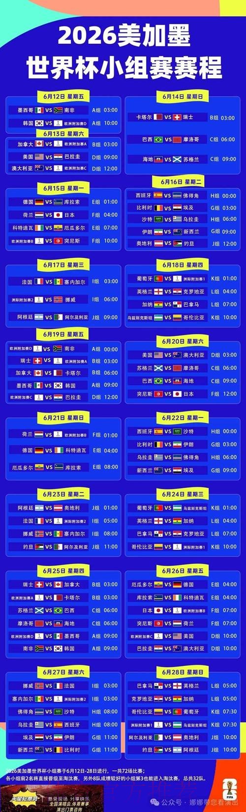2026世界杯赛程最新最新时间表在哪里看 2026世界杯赛程最新最新时间表在哪里看